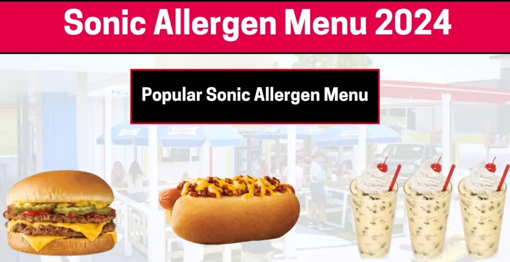 Sonic Allergen Menu 2024